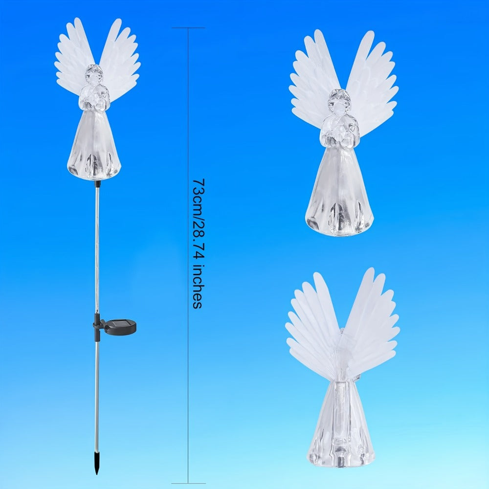 Solar Angel Lights Outdoor Decor ¨C Color Changing LED Garden Stakes, Solar Powered Memorial Angel Figurines for Yard, Lawn, Pathway, Grave & Cemetery ¨C 2 or 4 Pack Garden Gift