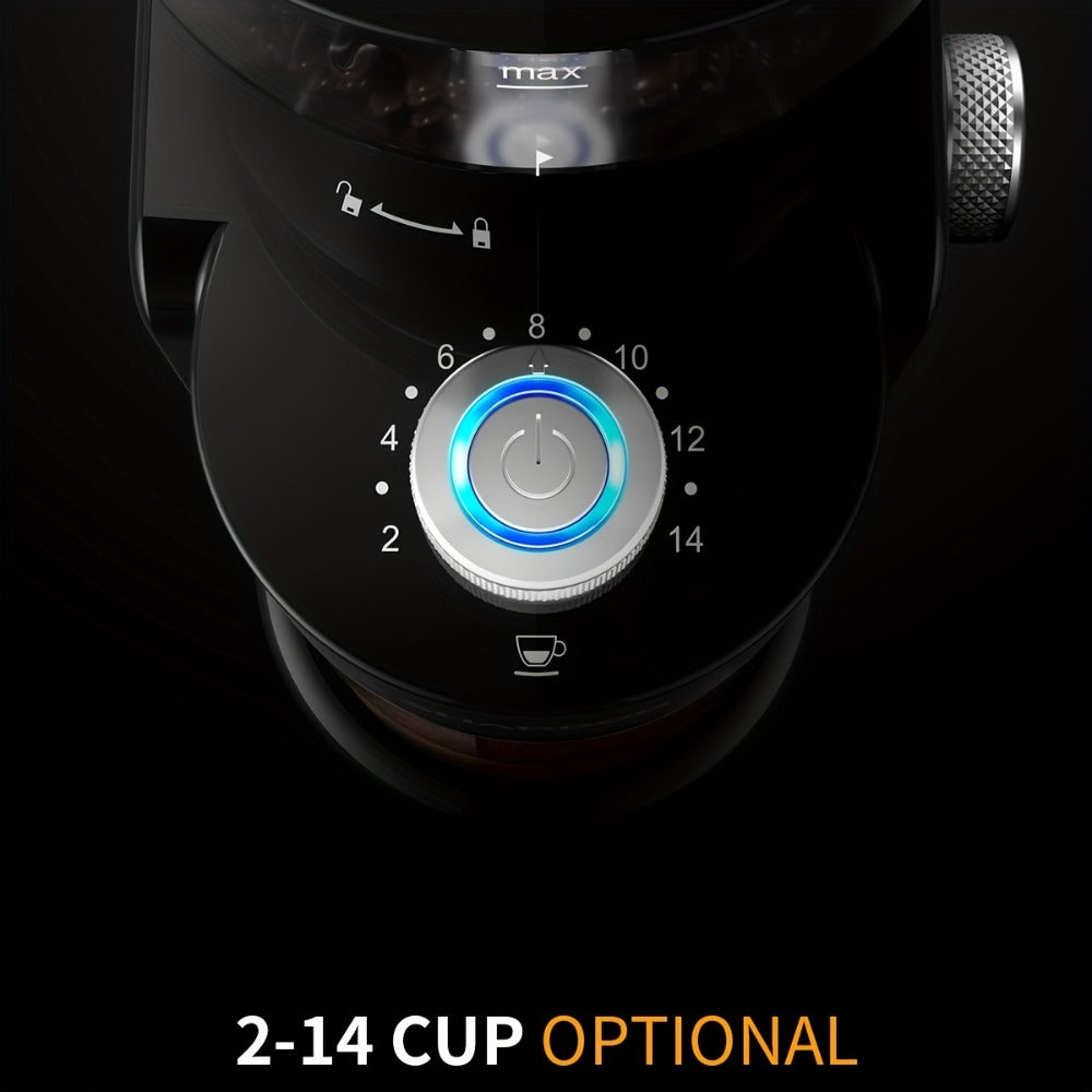 Burr Coffee Grinder Electric 16 Grind Settings Adjustable Burrs for 2-14 Cups Espresso Drip Pour Over French Press Home Barista Coffee Bean Grinder