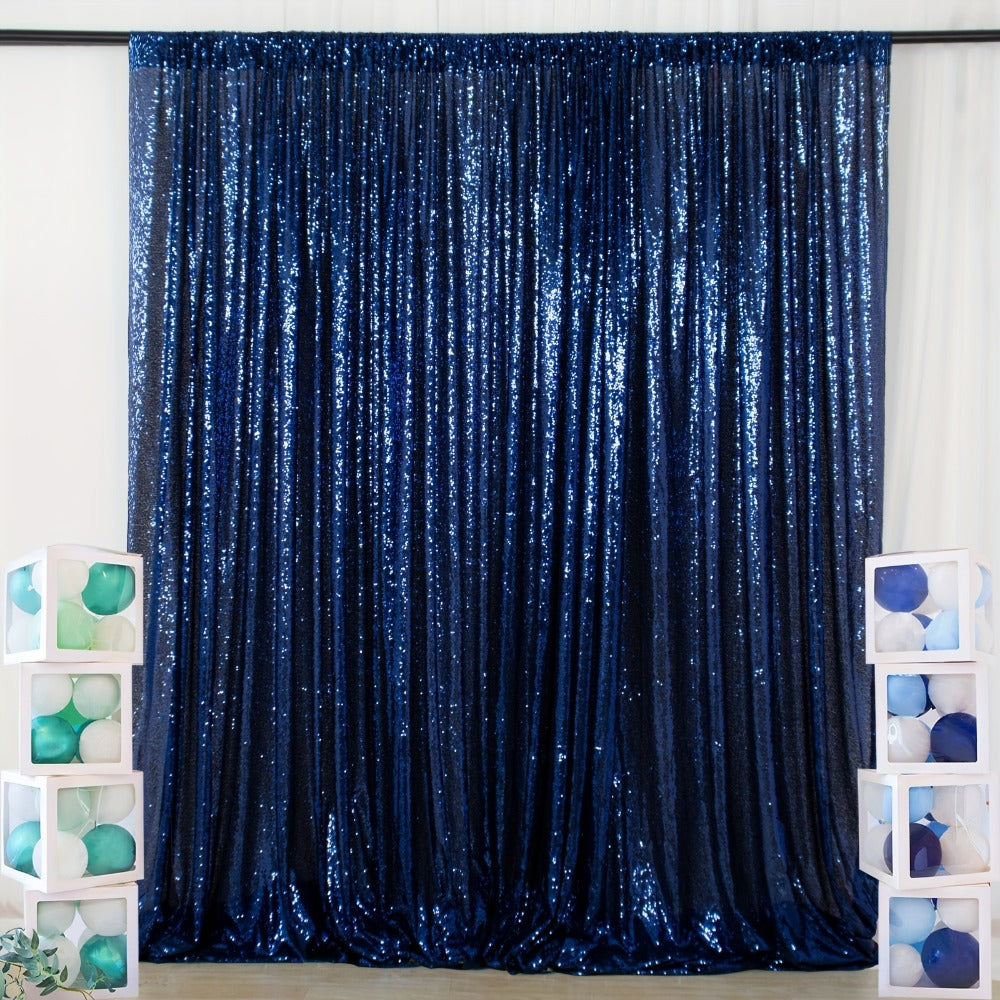 Sequin Backdrop Curtain for Party Wedding - 4x8ft Shimmering Glitter Curtain for Birthday Photo Booth Stage Decoration, Easy Hang, Multi-Color