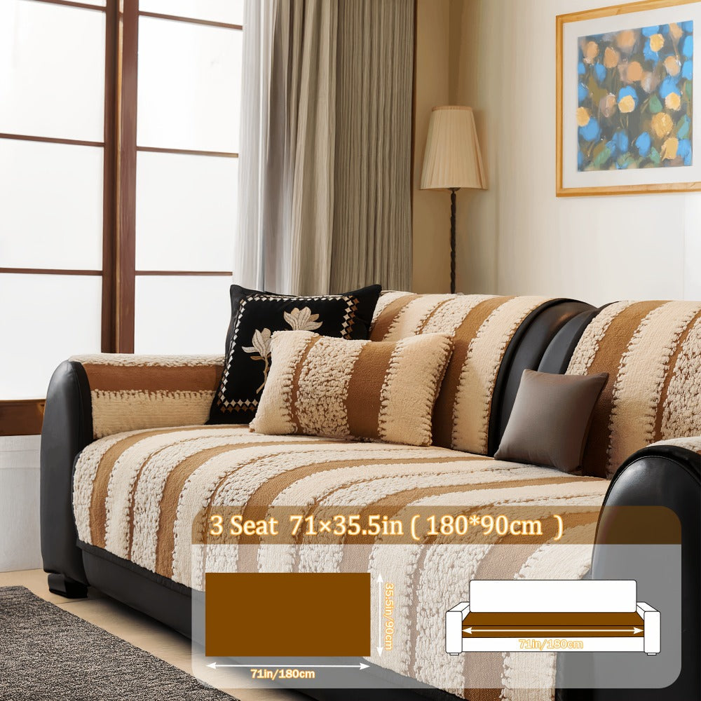 Sofa Cover Plush Non-Slip Washable Sectional Couch Slipcover Soft Durable Furniture Protector for Pets Cats Dogs 2 3 4 Cushion Sofa L-Shape Modern Sofa Pad Warm Sitting Cover All Seasons Black Gray Brown