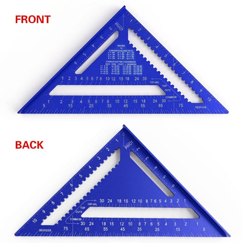 Aluminum Triangle Square Ruler 12 Inch Woodworking Angle Measuring Marking Tool with Protractor and Metric Scale for DIY Home Improvement