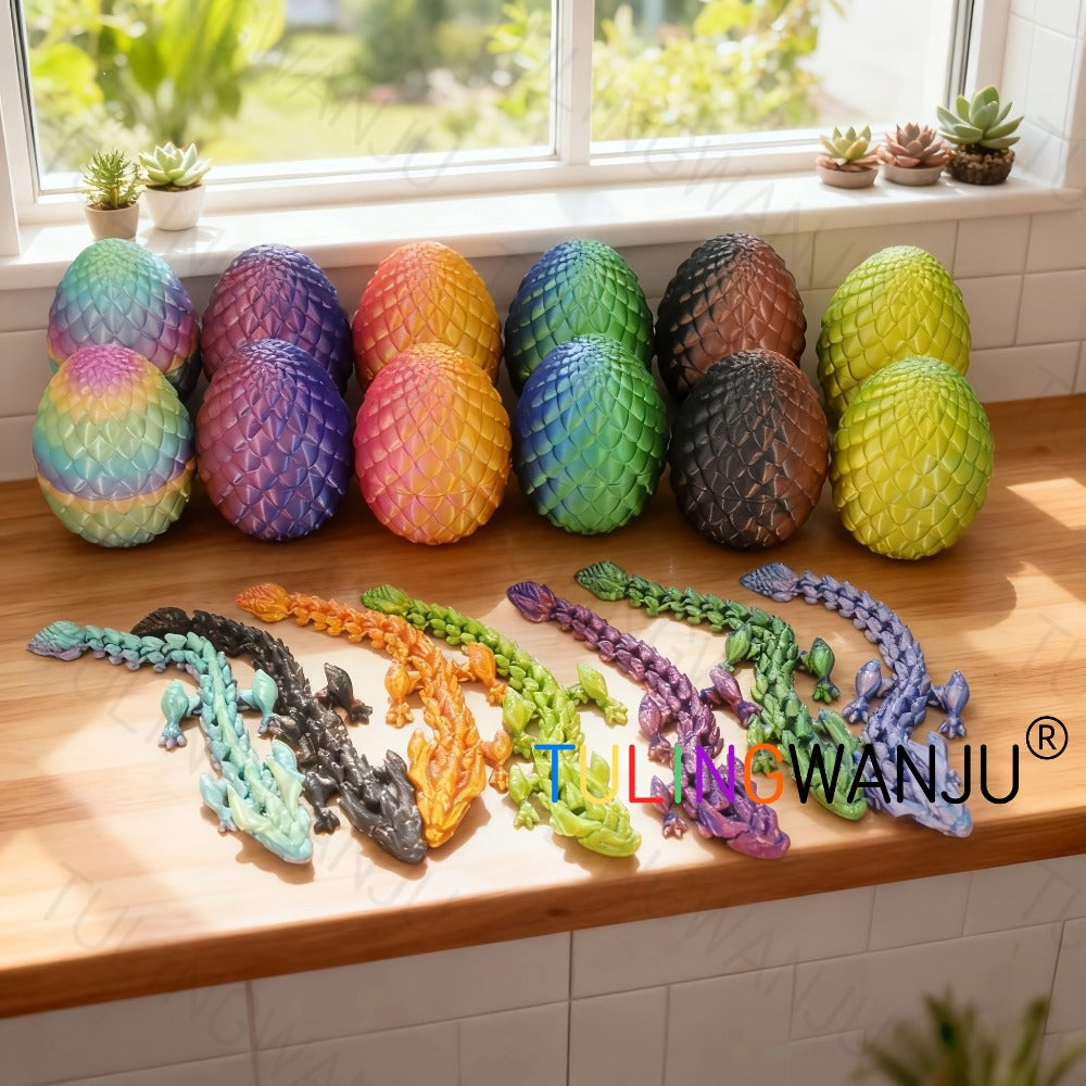 Dragon Egg Decorative Sculpture Set 40-Piece ¨C 20 Mini Dragons & 20 Dragon Eggs Figurines, 4.92¡± Dragons & 2.2¡± Eggs, Fantasy Home Decor for Office, Living Room, Holiday Party & Collectors Gift
