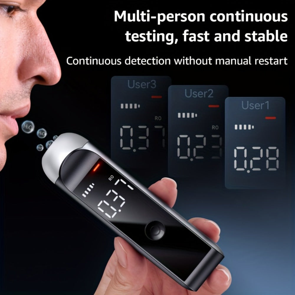 Rechargeable Breathalyzer Alcohol Tester ¨C Professional Digital Breath Alcohol Detector, Portable Personal Breathalyzer with LCD Display, Available in Green, Black & Pink