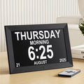 Digital Photo Frame Clock Large Display Calendar Alarm Clock for Seniors USB Powered Supports Photo Video Playback 7 10.1 Inch Bedroom Decor