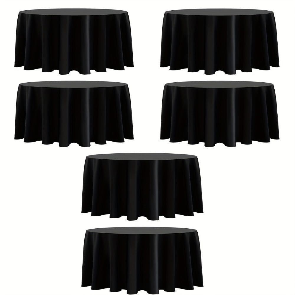 120 Inch Round Tablecloth Bulk Pack ¨C Wrinkle-Free Table Cover for Wedding, Party, Christmas & Halloween, Black or White (6/12/18 Pack)
