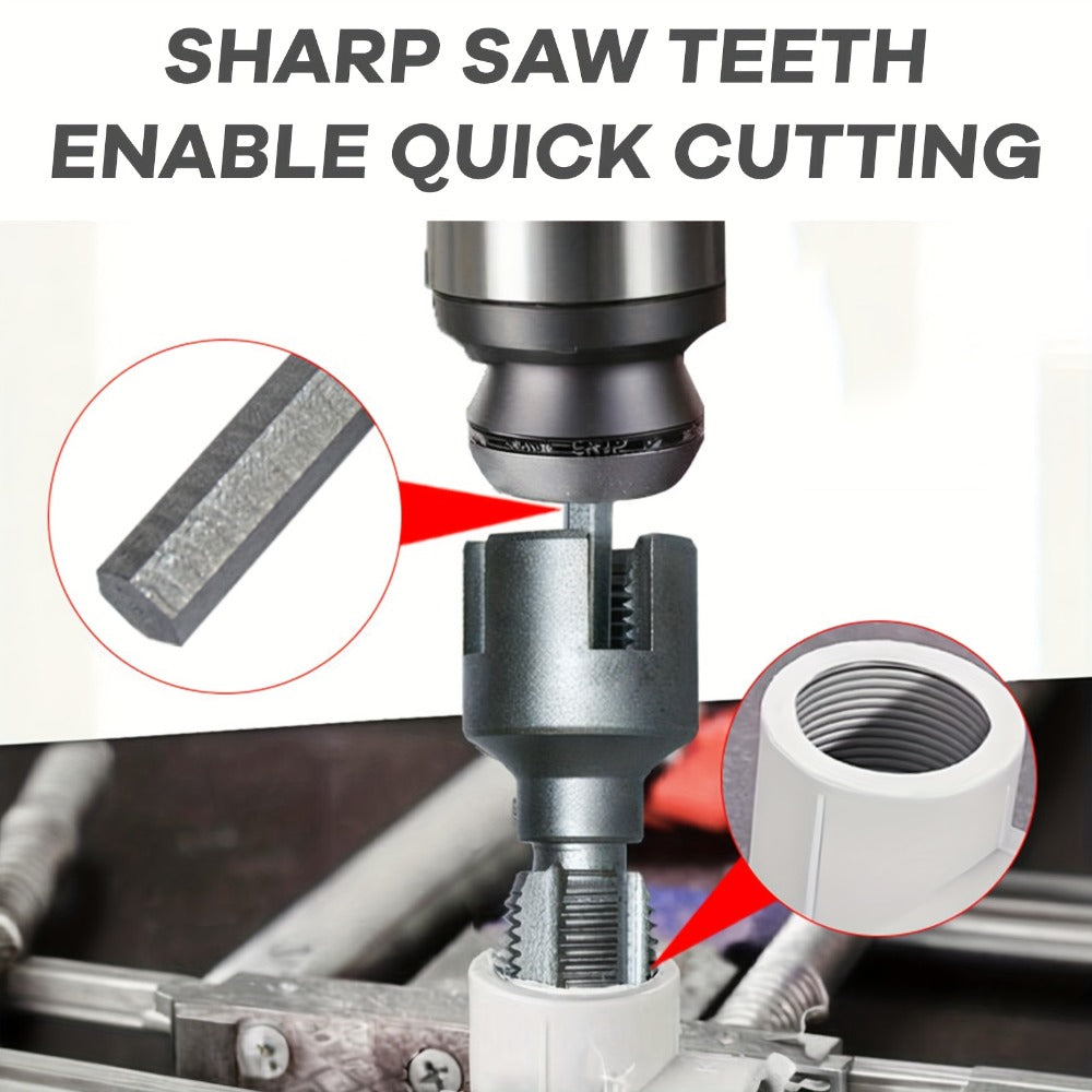 Pipe Thread Cutting Tool ¨C High-Speed Steel Electric Drill Compatible PVC & Steel Pipe Threader, Inside & Outside Threading for 1/2¡± & 3/4¡± Pipes, Professional Plumbing & DIY Kit