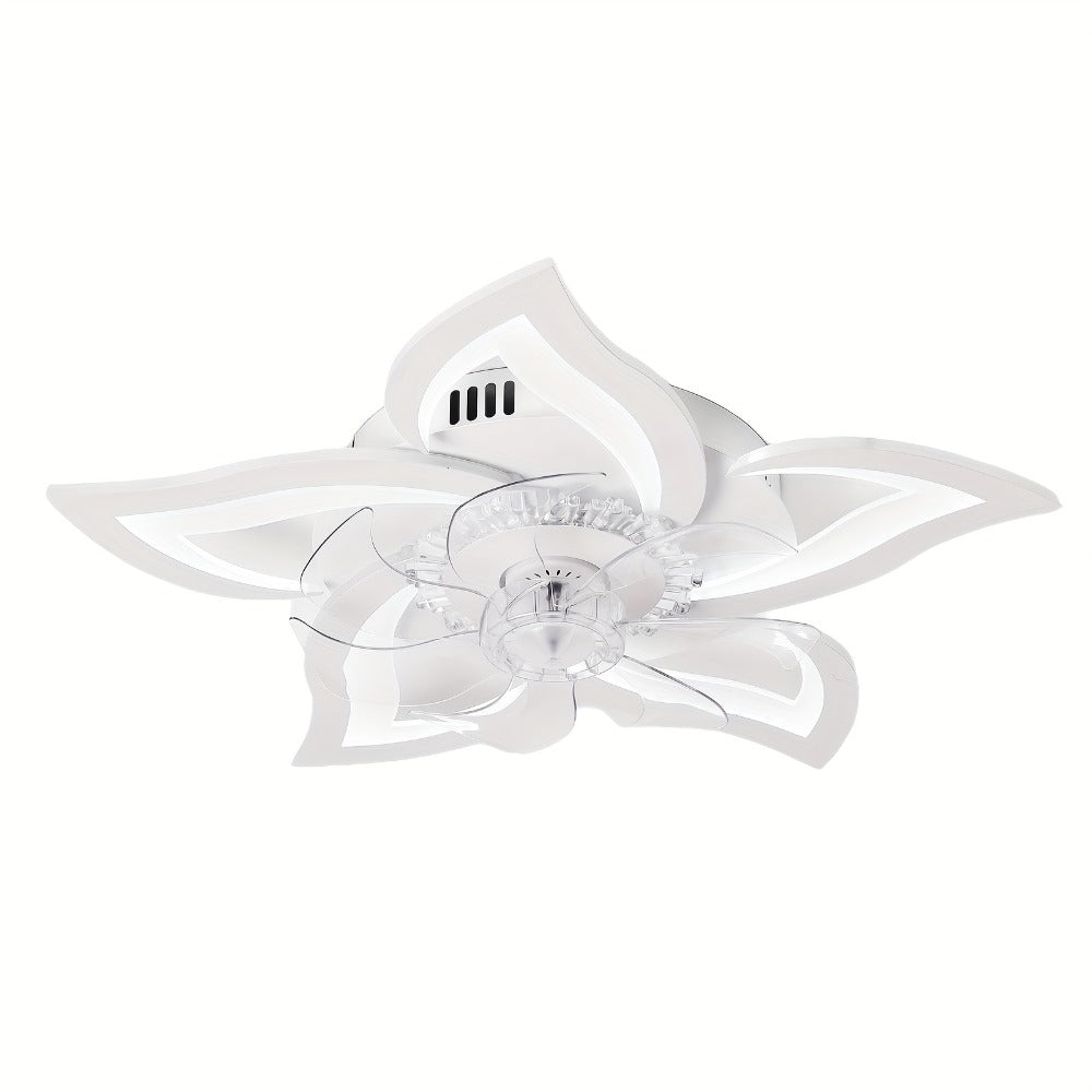 Ceiling Fan with Light 27 Inch Flush Mount - Low Profile 6-Speed 3-Color Dimmable LED, Remote & App Control, Modern Ceiling Fan for Bedroom, Living Room, Room Decor, Black or White