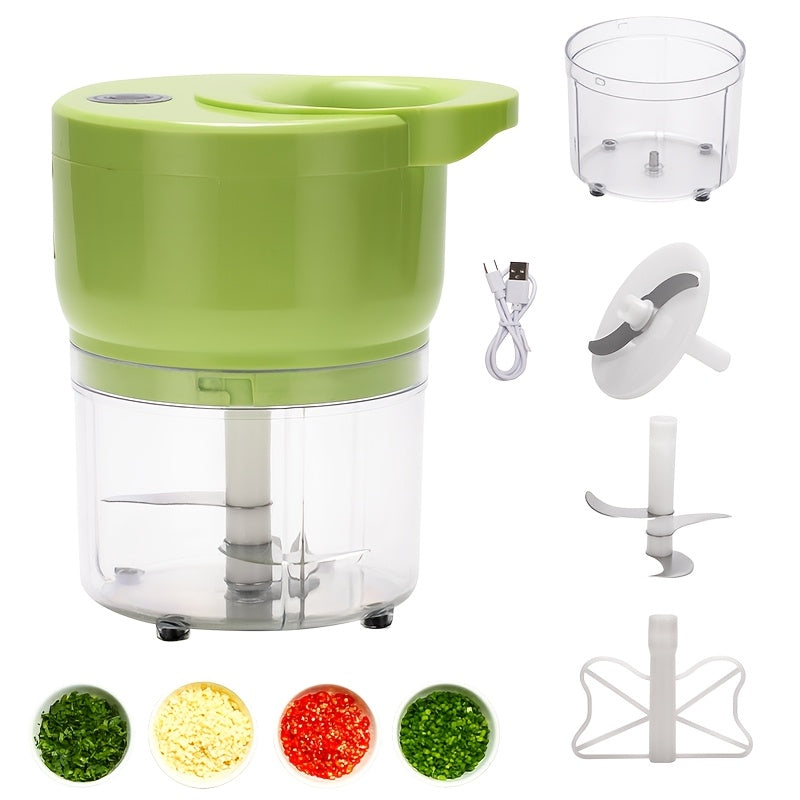 Electric Food Chopper Mini Garlic Crusher USB Rechargeable Meat Grinder 3.38oz 8.45oz Portable Wireless Kitchen Tool