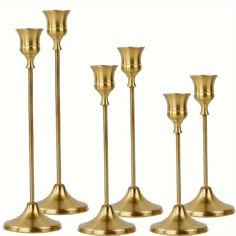 Metal Bell Candlestick Holders Set ¨C Vintage Copper & Black Taper Candle Holders for Wedding Centerpieces, Christmas Table Decor, Halloween, Anniversary, Birthday Party, Home & Hotel Decoration