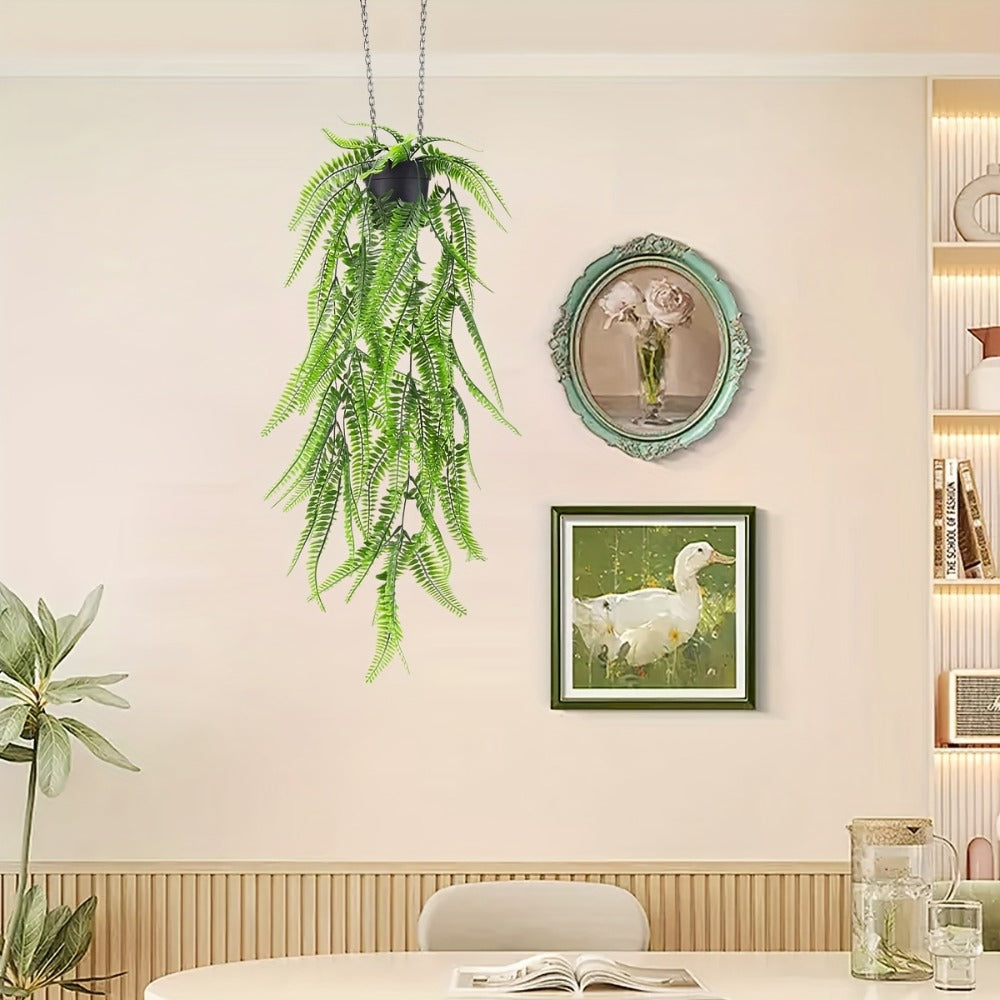 Artificial Hanging Plants 4 Pack ¨C Fake Trailing Vines for Indoor Outdoor Wall Shelf Room Decor, Realistic Faux Rose Greenery Hanging Basket Decoration