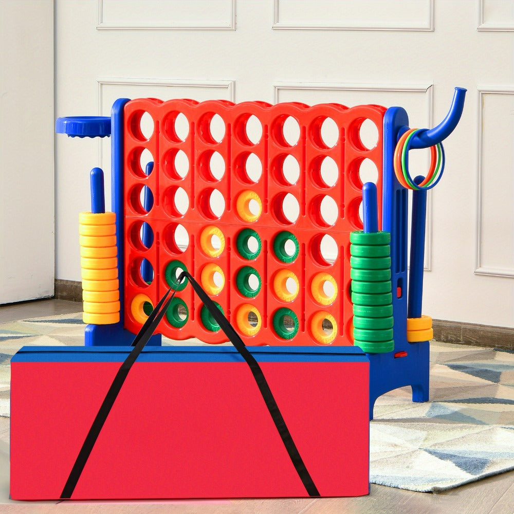 Jumbo 4 in a Row Game Storage Bag Carrying Bag for Giant Connect 4 Game Set Oxford Cloth Shoulder Strap Large Capacity Fits 33x13x29 Game Set Blue Red