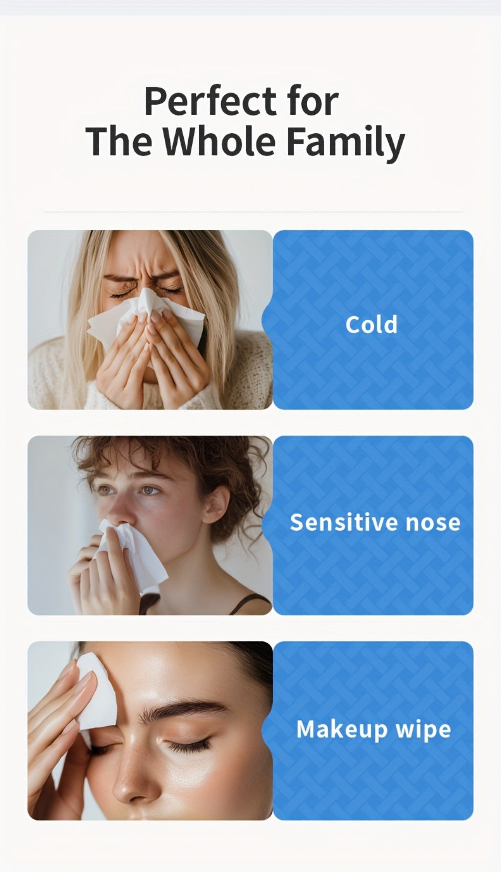Facial Tissue 20 Packs ¨C Dry & Wet Use, Sensitive Skin Safe, Absorbent Soft Tissues for Home Kitchen Bathroom Travel