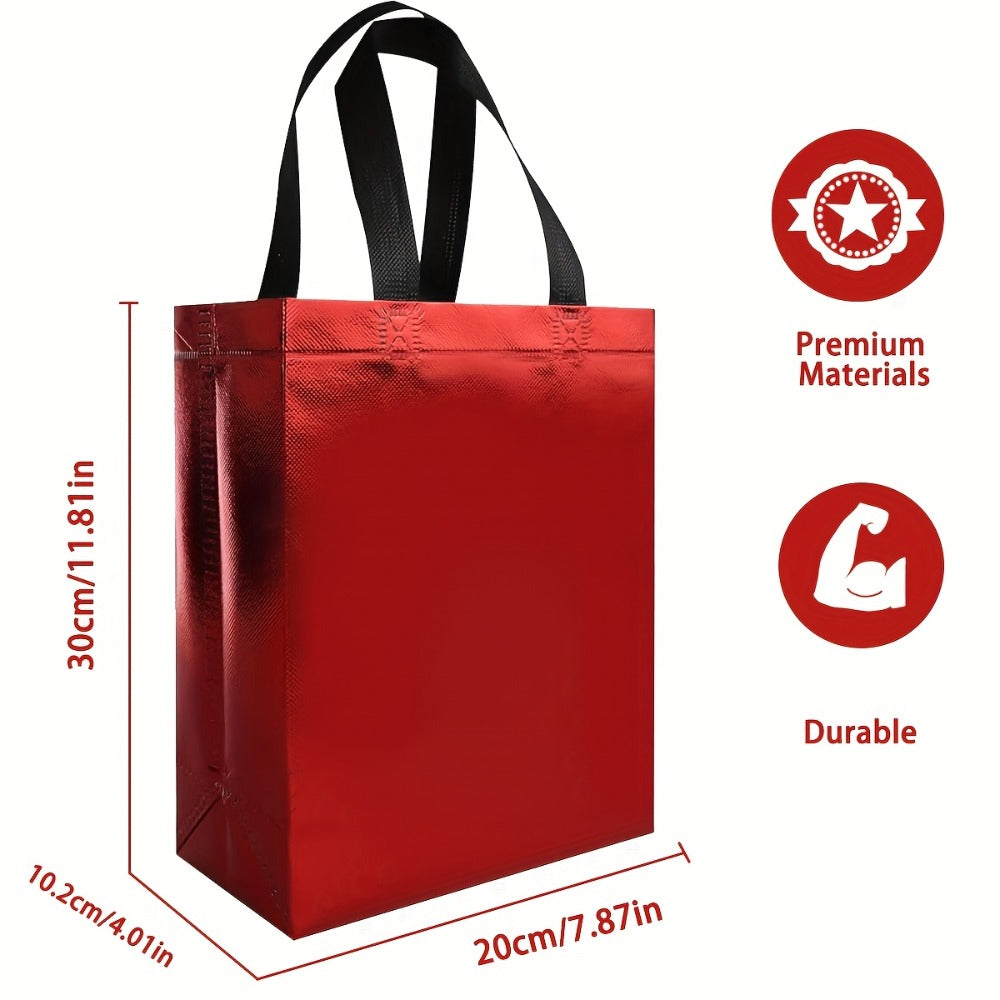 Gift Bags Bulk 24pcs Mixed Colors Glossy Finish | Reusable Shiny Party Favor Bags 8x10x4 in Pink Red Purple Blue Green ¨C Birthday Goodie Bags Christmas Holiday Wedding Baby Shower