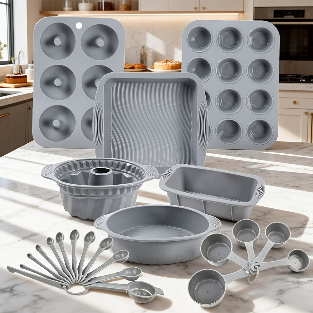 Baking Pan Set Nonstick Carbon Steel Cookie Sheets Roasting Pans Round Cake Muffin Pizza Bread Pans Kitchen Bakeware Set 4 11 23 46 Piece