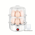 Egg Steamer Stainless Steel Mini Breakfast Machine Single Double Layer Multi-Functional Egg Cooker for Home Dormitory Student Dorm Back to School Holiday Gift