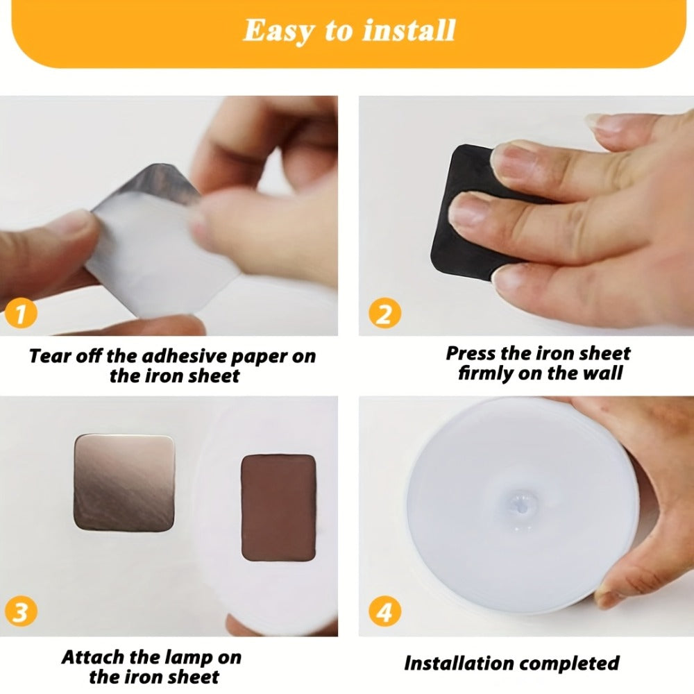 Motion Sensor Night Light 8 LED USB Rechargeable Built-in Battery Eye Protection Wireless Cabinet Light for Stairs Bedroom Closet Garage