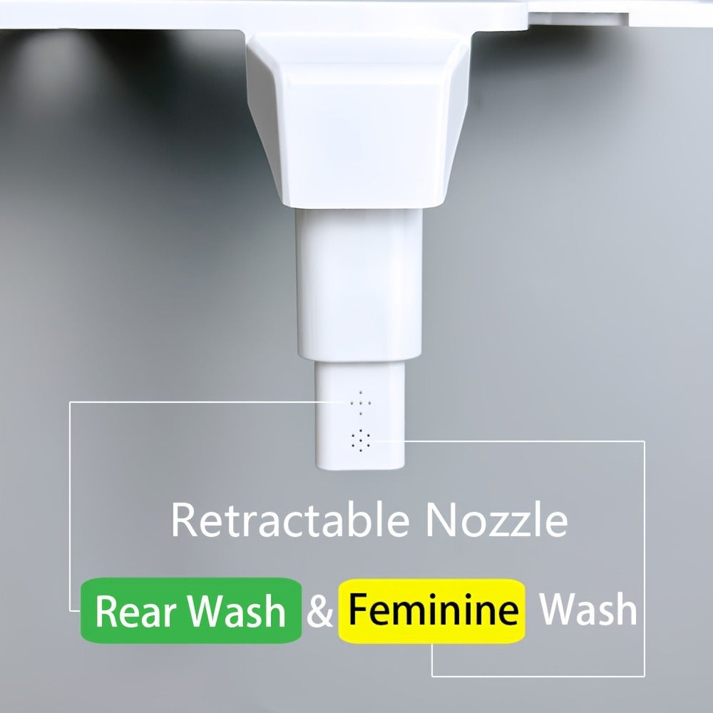 Bidet Toilet Seat Attachment ¨C Non-Electric Mechanical Bidet with Rear Wash, Adjustable Water Pressure, Self-Cleaning Nozzle, Brass T-Adapter & Metal Hose for US & Canada Toilets