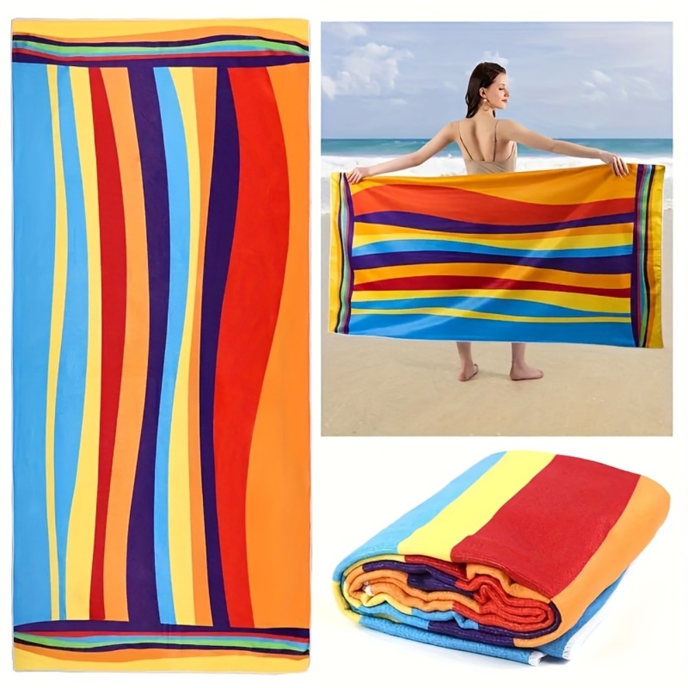 XL Bath Towel Extra Large 70x31 Inch Ultra Soft Absorbent Quick Dry Microfiber Shower Towel Striped Tropical Home Hotel Bathroom