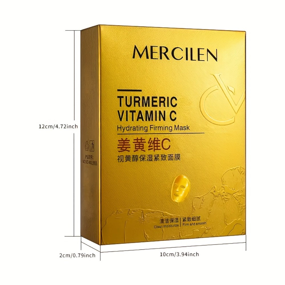 Turmeric Tear Off Facial Mask 20pcs - Deep Moisturizing Gel Face Mask, Brightening & Radiance Boosting, Non-Sticky Peel Off Mask for Daily Skin Care, Travel Size, Suitable for All Skin Types, Holiday Gift