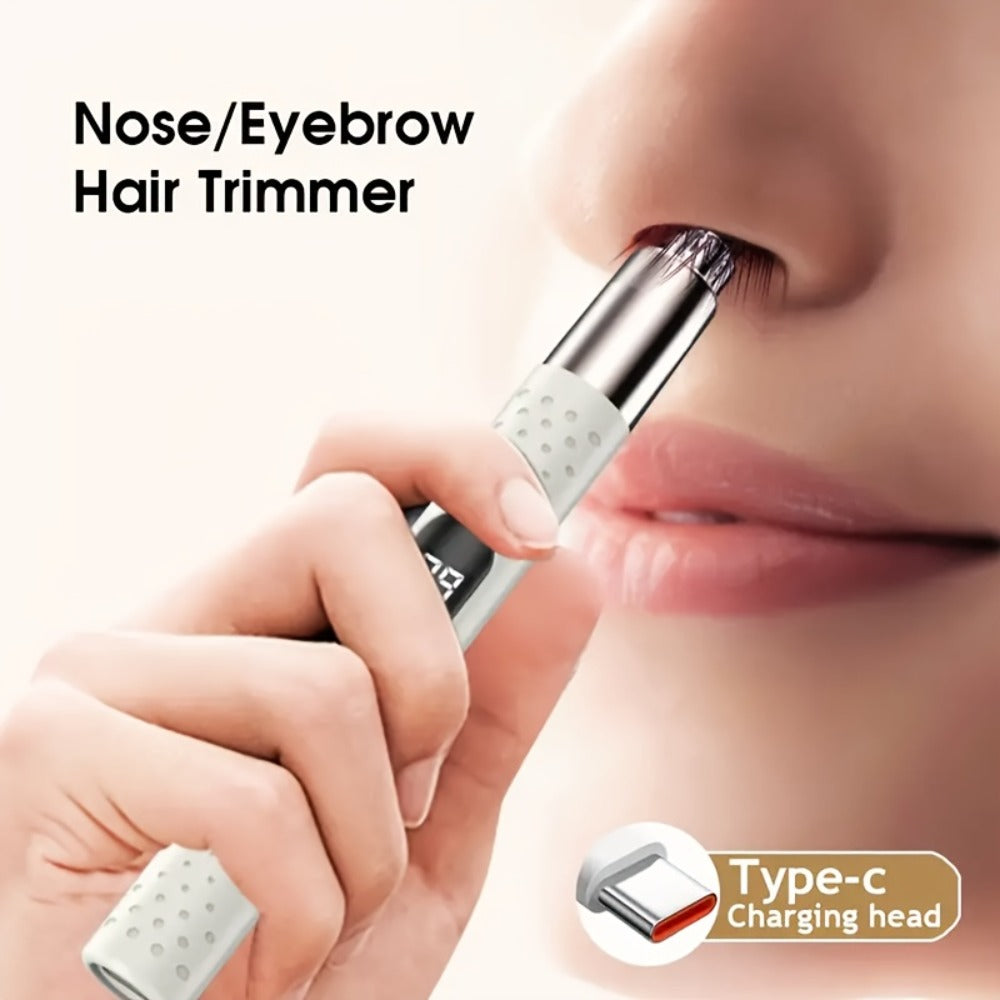 Nose Hair Trimmer Electric ¨C USB Rechargeable Stainless Steel Unisex Trimmer for Nose, Ear & Eyebrow Hair, No-Pull Painless Cutting, Portable Stylish Design for Men & Women
