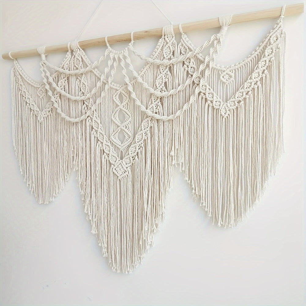 Large Macrame Wall Hanging 43x32 Inch Handmade Bohemian Woven Tapestry Boho Wall Decor for Bedroom Living Room Wedding Party Aesthetic Room Decor Artisan Cotton Rope Wall Art