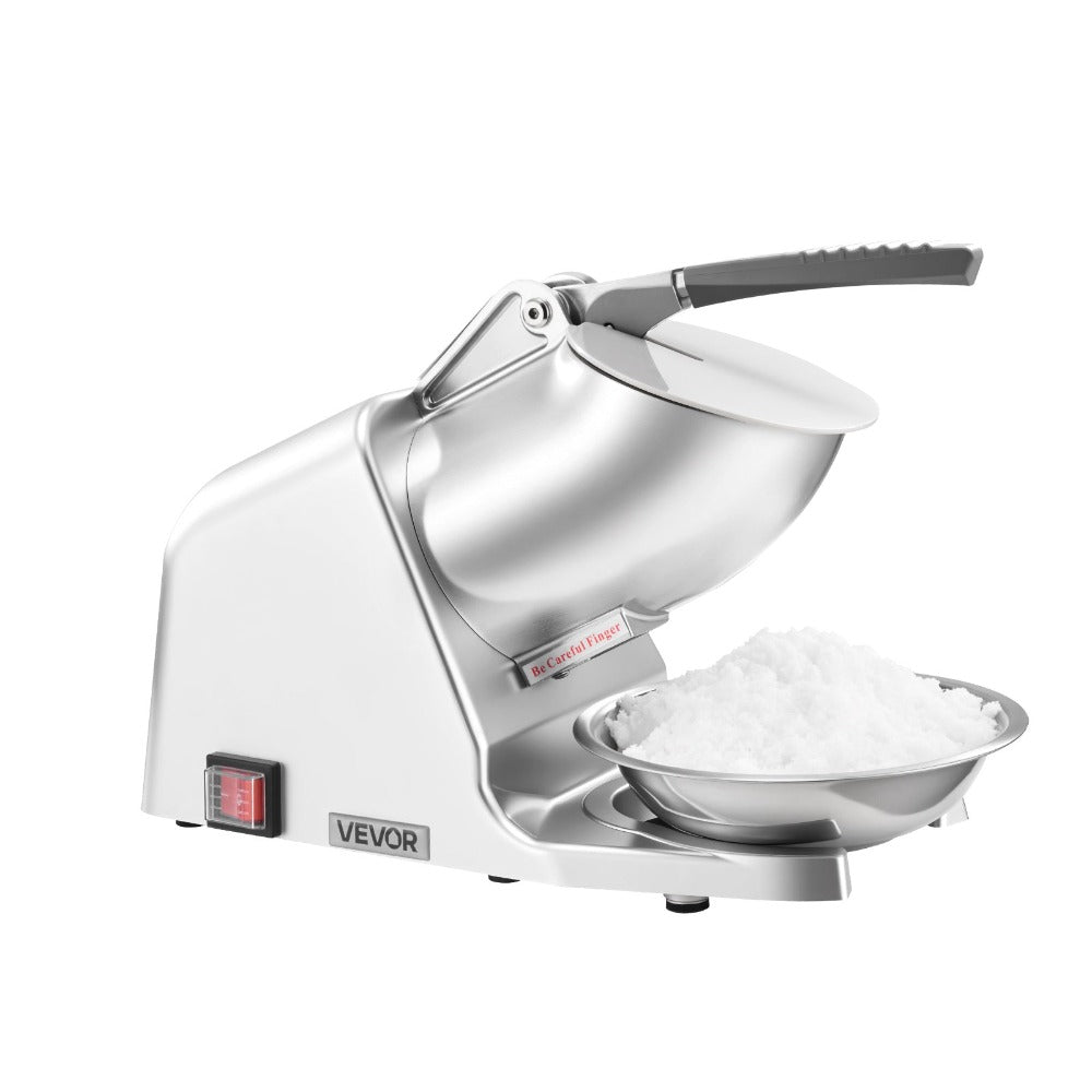 Electric Ice Crusher 300W Snow Cone Maker Shaved Ice Machine 286 lbs/h 4 Stainless Steel Blades Anti-Splash One-Touch Operation for Home Bar Office Dorm