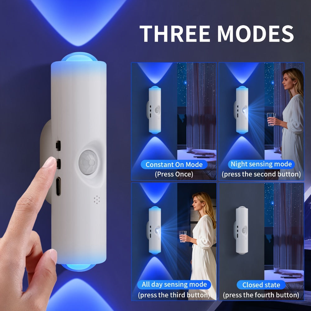 RGB Magnetic Night Light LED Ambient ¨C Multi-Color Motion Sensor, No-Drill Magnetic Install, Long Battery Life for Living Room, Bedroom, Hallway, Stairs & Bar (1pc or 5-Pack)