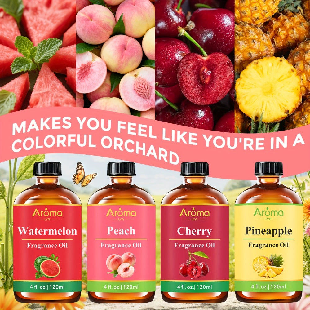 Fruit Fragrance Oil 4oz ¨C Sweet Scented Oils for Diffuser, Candle Making, Soap, Massage & Hair Care | Strawberry, Blueberry, Peach, Watermelon, Cherry & More