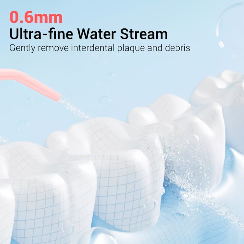 Cordless Water Flosser Dental Oral Irrigator - 5 Cleaning Modes, 5 Jet Tips, Rechargeable Wireless Teeth Cleaner for Deep Gum Care, Plaque Removal & Braces, Home & Travel Dental Gift