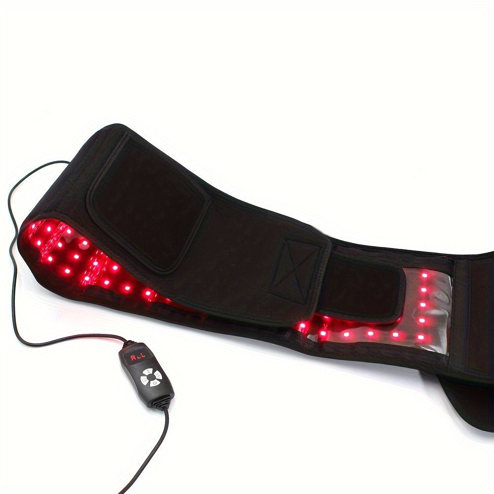 Wearable Red Light Therapy Belt ¨C 660nm & 850nm 3-in-1 Chip Infrared Light Wrap with Timer for Inflammation Relief, Wound Healing & Body Recovery, Portable At-Home Pain Relief Therapy Device, Black