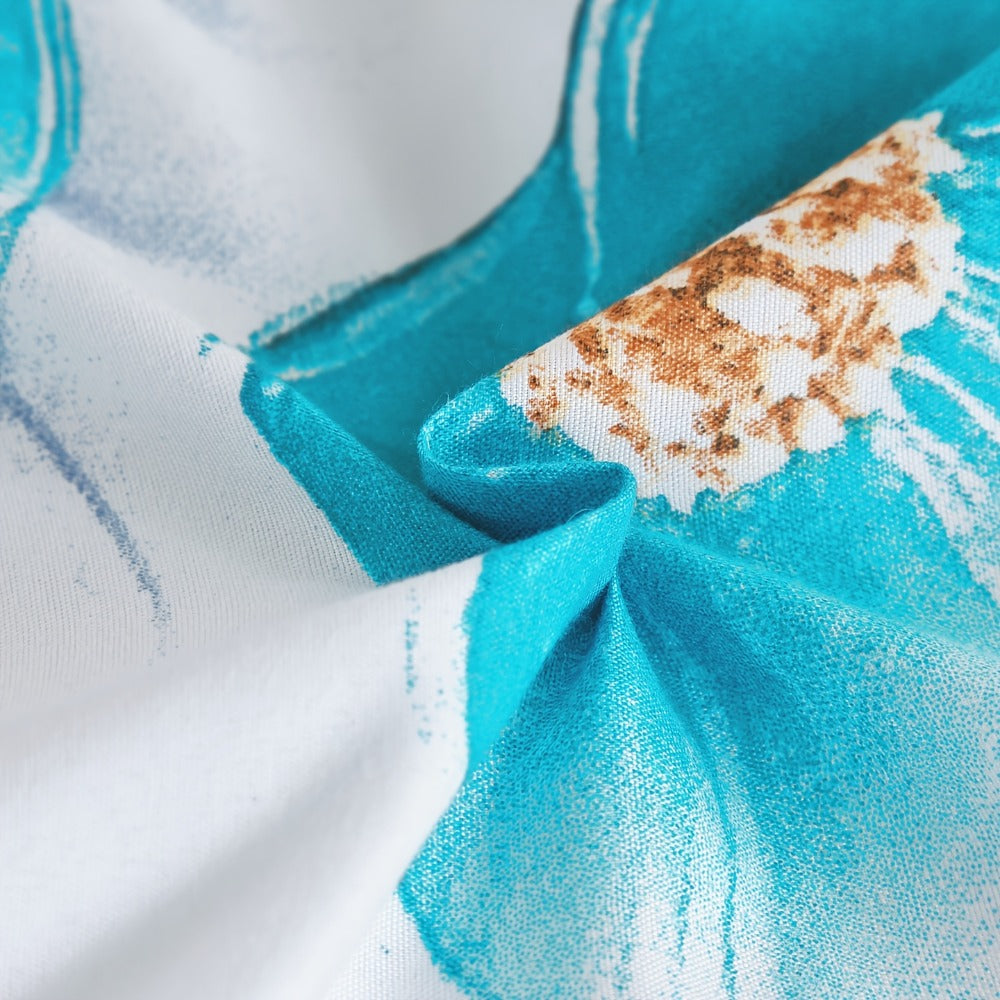 Teal Floral Comforter Set Twin Queen King Gradient Oil Painting Style Botanical Luxury Quilt Bedding Soft Microfiber All Season Bed in a Bag Gift
