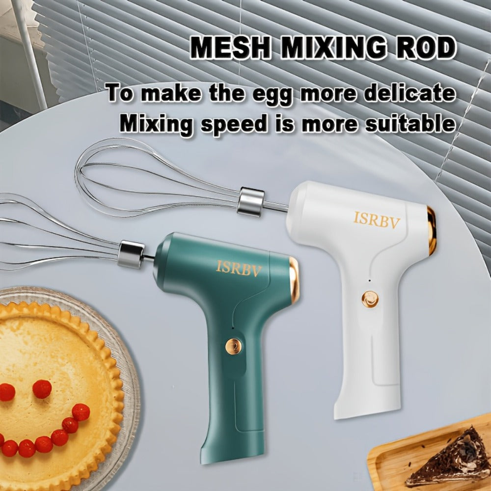 Wireless Electric Whisk Handheld Mixer - Rechargeable Cordless Egg Beater with Vertical Stand Design, Long Battery Life, Powerful Motor for Baking, Custard, Cream & Desserts, Kitchen Gift