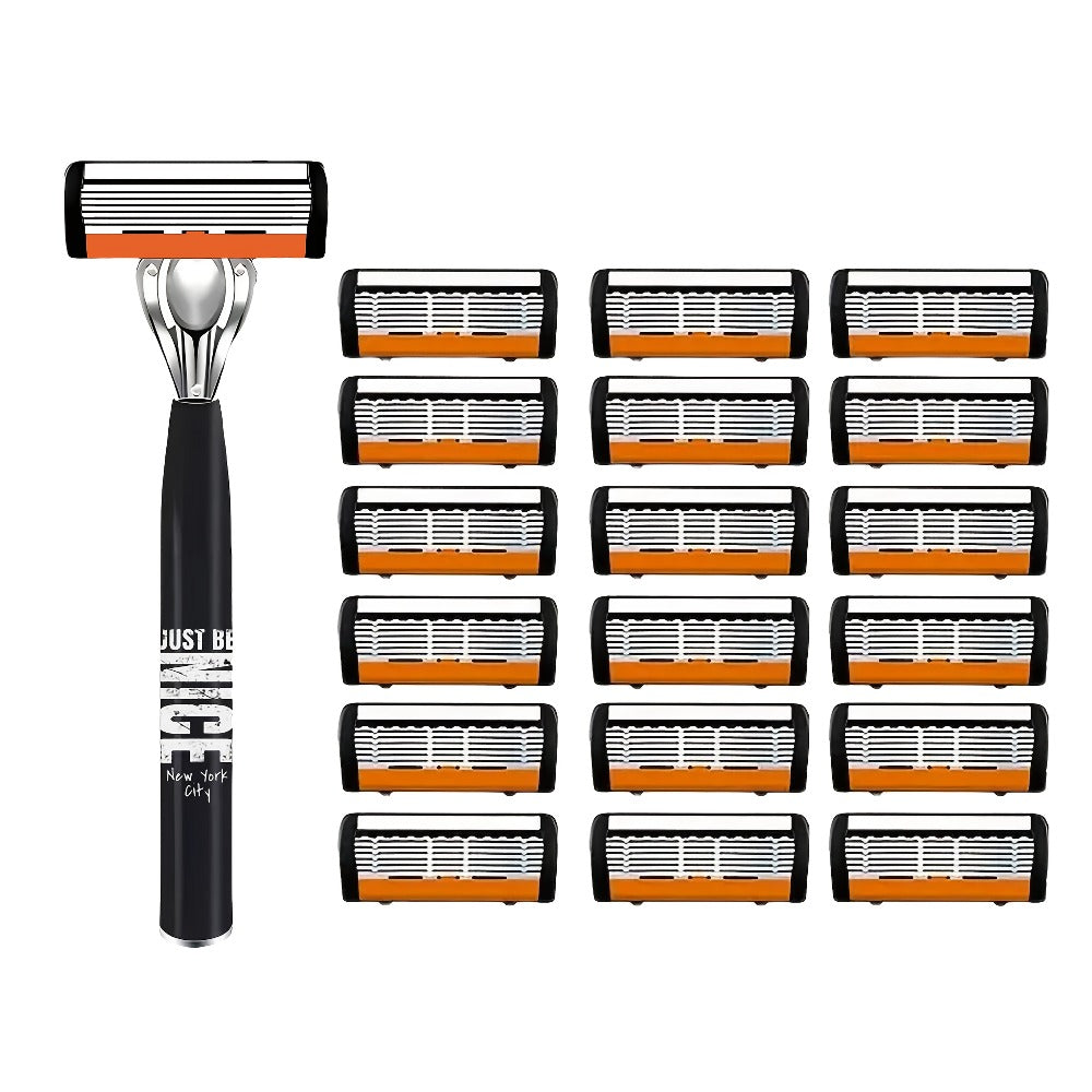Men's Safety Razor Set with Replacement Blades - Non-Slip Handle Double Edge Razor for Shaving & Beard Grooming, Perfect Gift for Men