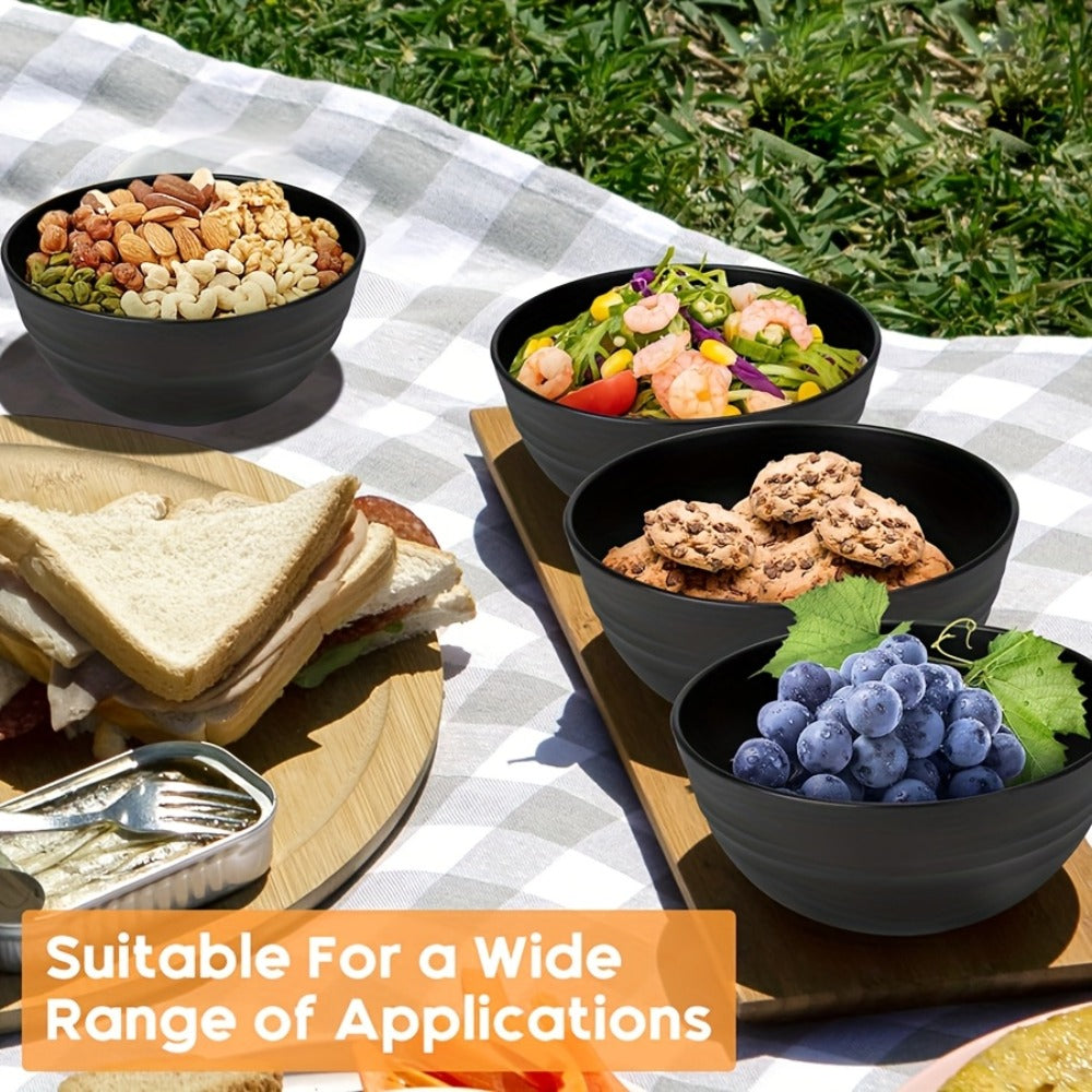 Wheat Straw Dinnerware Set 32/16pcs, Unbreakable Plastic Plates Bowls Cups, Colorful Outdoor Camping Dishes Service for 8