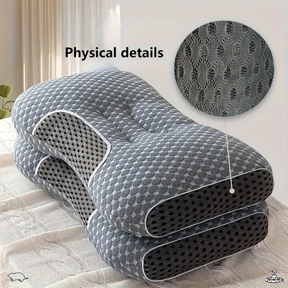Cervical Contour Neck Massage Pillow ¨C Ergonomic Bone-Shape Support with Detachable Moisture-Absorbing Cover | Soft High-Quality Pillow Core for Deep Sleep & Neck Pain Relief