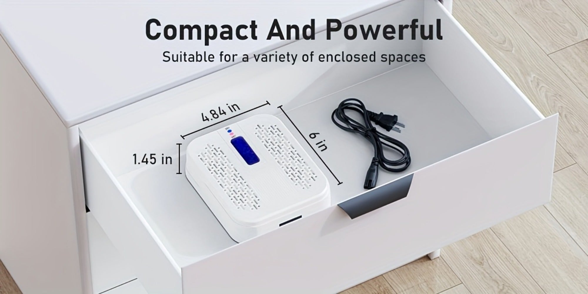 Mini Rechargeable Dehumidifier ¨C Portable Silica Gel Moisture Absorber for Closet, Bathroom, Car, Wardrobe & Bookcase, Reusable Small Dehumidifier with Color-Changing Crystals, Up to 35 Sq Ft Coverage