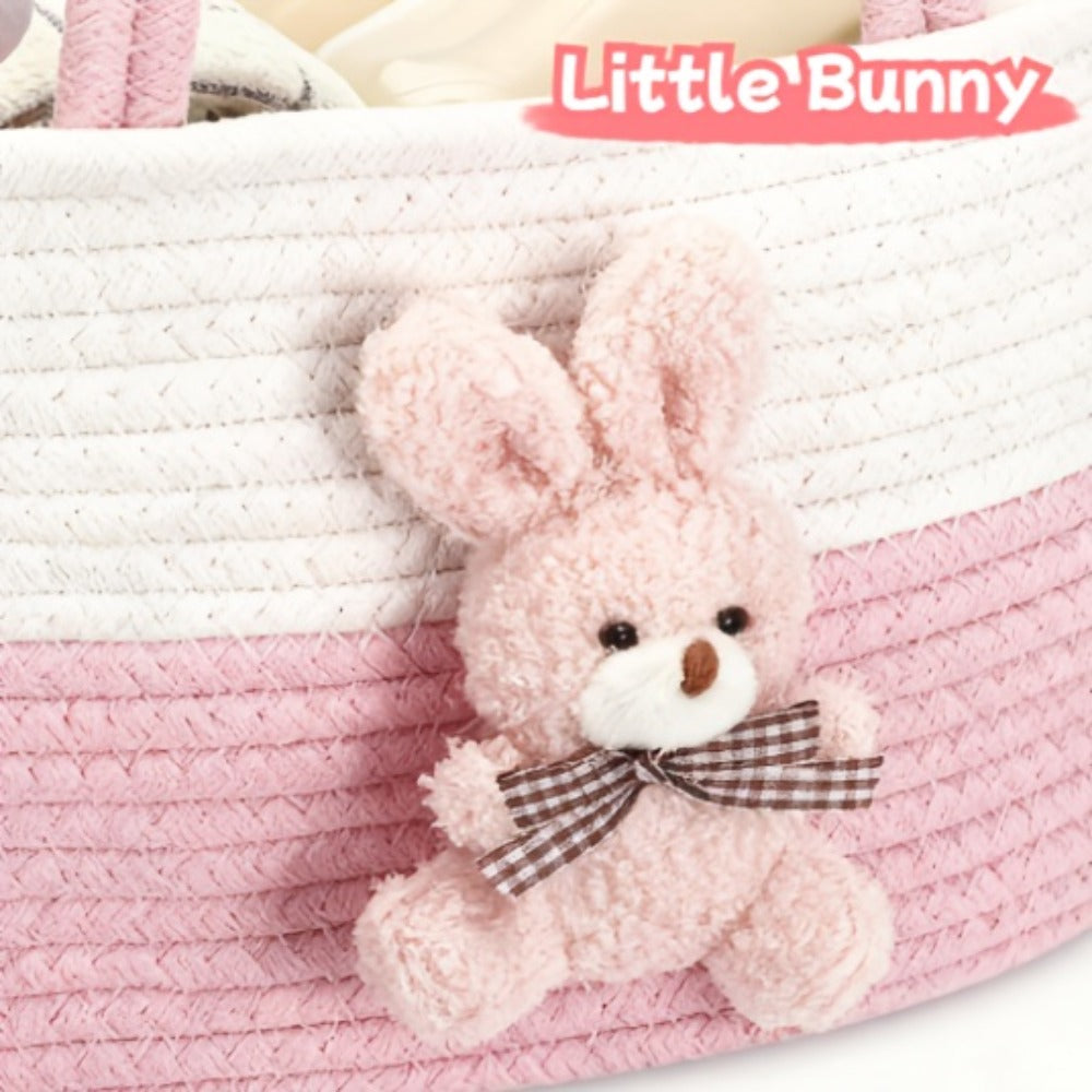Cute Animal Woven Storage Basket ¨C Decorative Desktop Organizer for Remote Controls, Toys, Stationery & Small Items ¨C Bear, Bunny, Elephant & Giraffe Styles for Home, Nursery & Gift