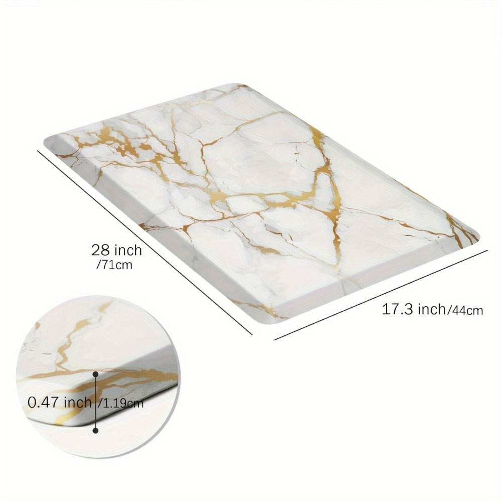 Anti Fatigue Kitchen Mat Non-Slip Cushioned Floor Rug for Standing Desk Sink Office - Marble Pattern