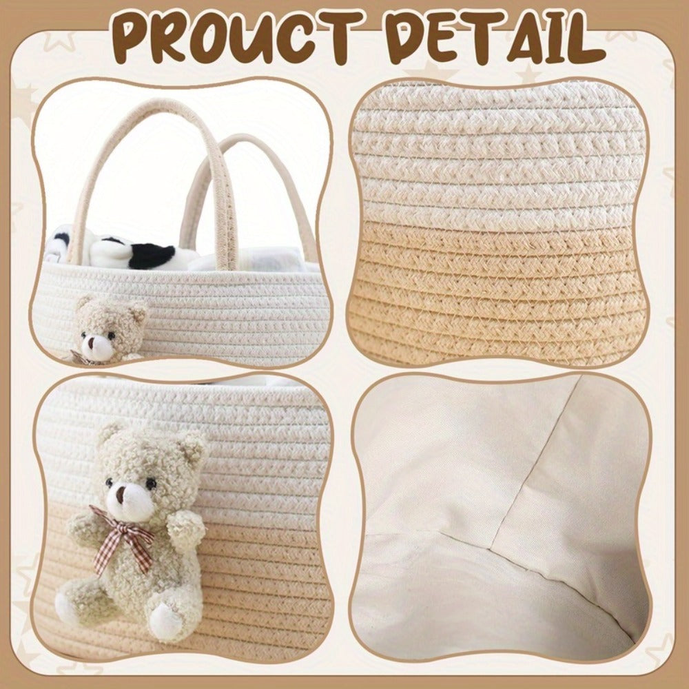 Cute Animal Woven Storage Basket ¨C Decorative Desktop Organizer for Remote Controls, Toys, Stationery & Small Items ¨C Bear, Bunny, Elephant & Giraffe Styles for Home, Nursery & Gift