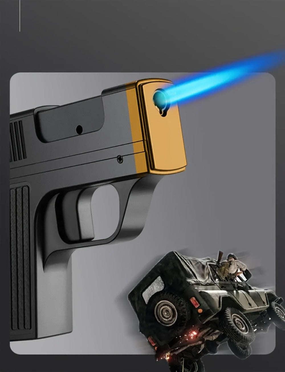 Cigarette Box Lighter Creative Design ¨C Windproof Butane Torch with Adjustable Flame, Cigar & BBQ Lighter, Outdoor Portable Kitchen Baking Essential, Unique Gift Idea (Butane Not Included)