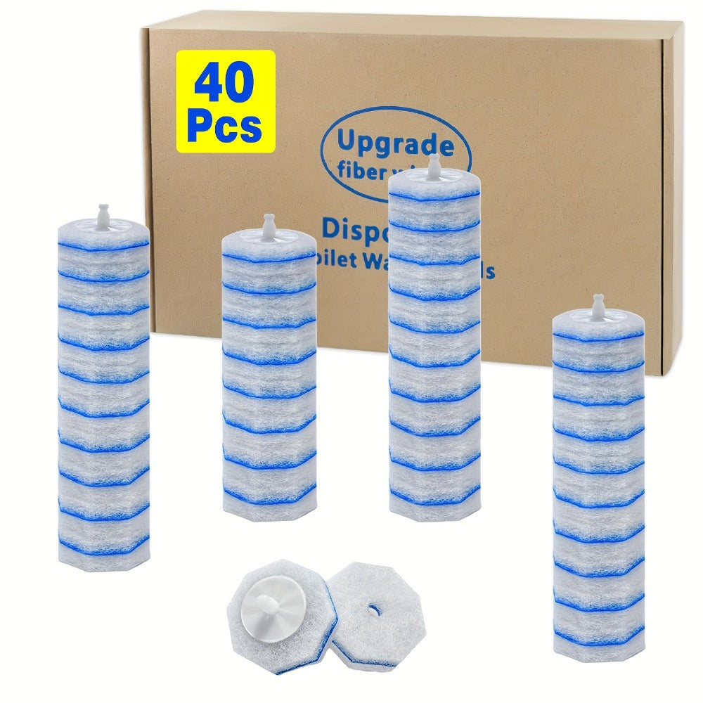 Toilet Wand Refills Compatible with Clorox ToiletWand, Disposable Microfiber Toilet Bowl Cleaner Refills, No-Touch Replacement Scrubbing Heads for Toilet Cleaning ¨C 40 & 80 Count (Handle Not Included)