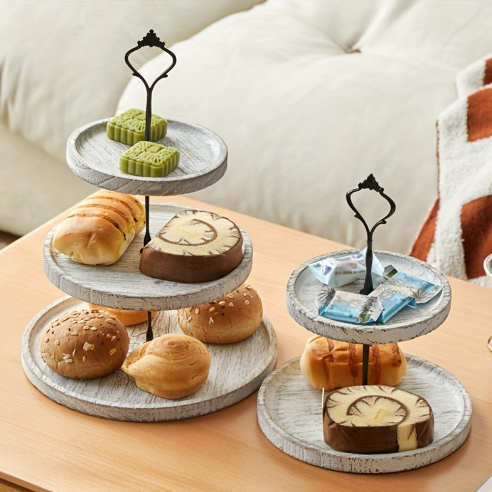 Wood Cupcake Stand 3 Tier Rustic Dessert Tower Holder for Birthday Party Wedding Baby Shower Farmhouse Woodland Decor Cupcake Display Rack Cake Serving Tray Table Centerpiece