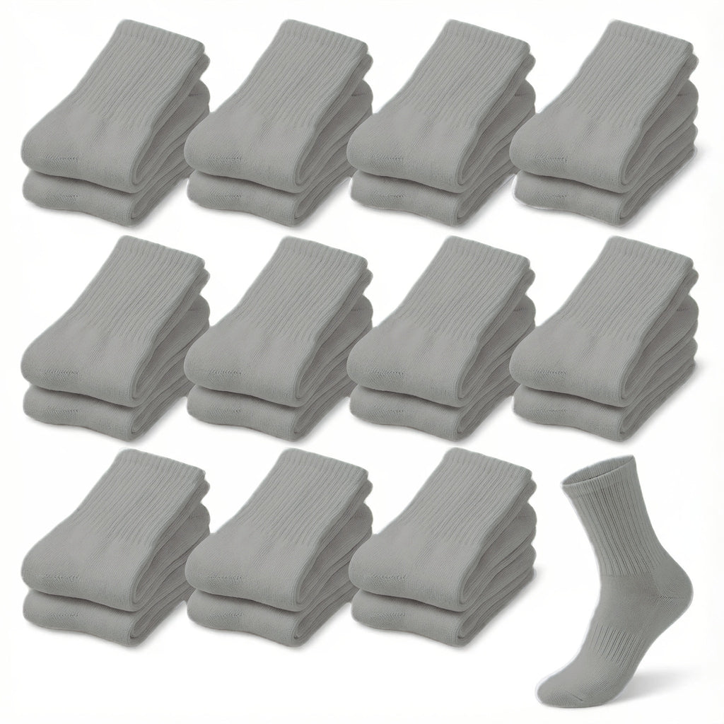 Multicolor Diabetic Crew Socks 12 Pairs Cotton Non-Binding Neuropathy Seamless Cushioned Loose Fit for Men Women Sensitive Feet Edema White Black Grey Size 9-11 10-13