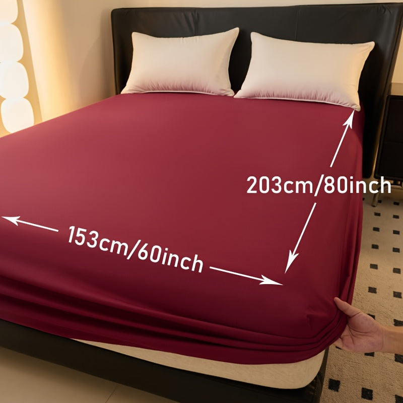 Waterproof Fitted Sheet Soft Breathable Mattress Cover Solid Color Deep Pocket Bed Sheet for Bedroom Guest Room Dorm Twin Full Queen King