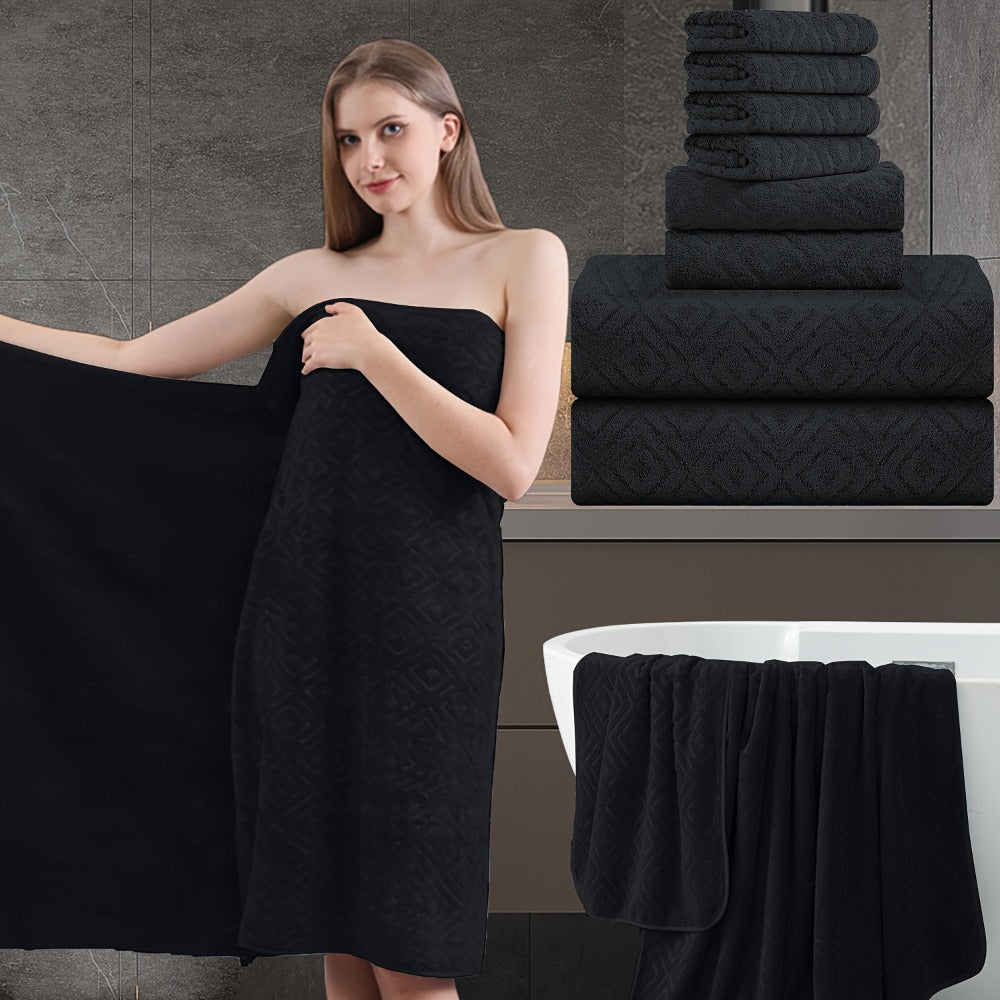 700GSM Bath Towel Set 8 Piece Extra Large Ultra Soft Thick - Highly Absorbent Quick Dry | 2 Oversized Bath Towels 2 Hand Towels 4 Washcloths | 16 Colors | Bathroom Hotel Gym Spa Adult Gift Set