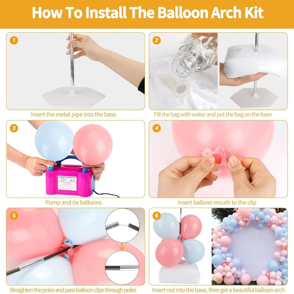 Balloon Arch Kit Stand Set with Water-Fillable Base, Adjustable 9FT Tall 10FT Wide Balloon Column Stand for Wedding Birthday Party Christmas Graduation Decorations