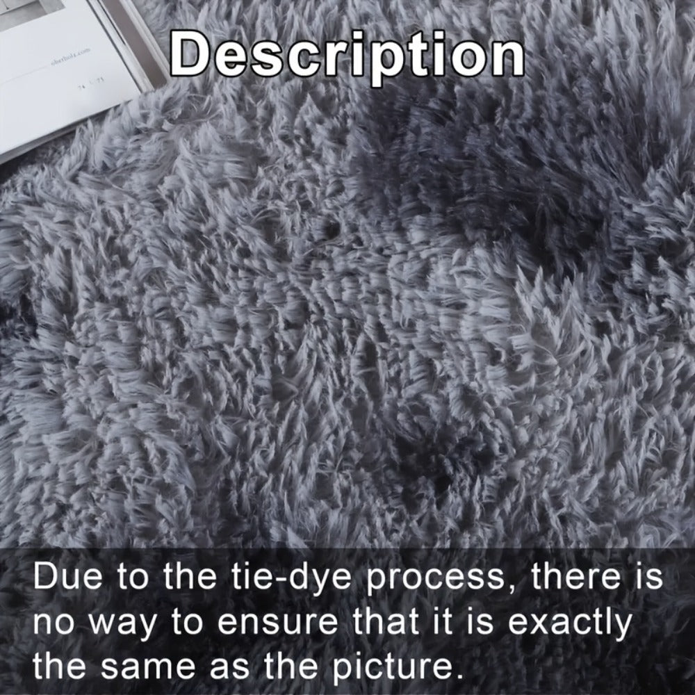 Plush Area Rug Tie-Dye & Solid Color - 100% Polyester Soft Fluffy Anti-Slip Machine Washable Carpet | Luxury Bedroom, Living Room & Sofa Floor Mat | Upscale Home Decor Rug in Multiple Colors & Sizes