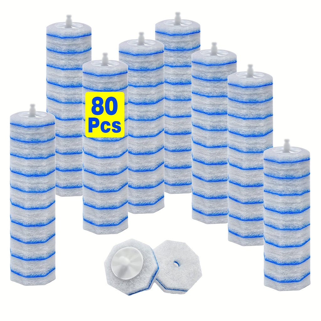 Toilet Wand Refills Compatible with Clorox ToiletWand, Disposable Microfiber Toilet Bowl Cleaner Refills, No-Touch Replacement Scrubbing Heads for Toilet Cleaning ¨C 40 & 80 Count (Handle Not Included)