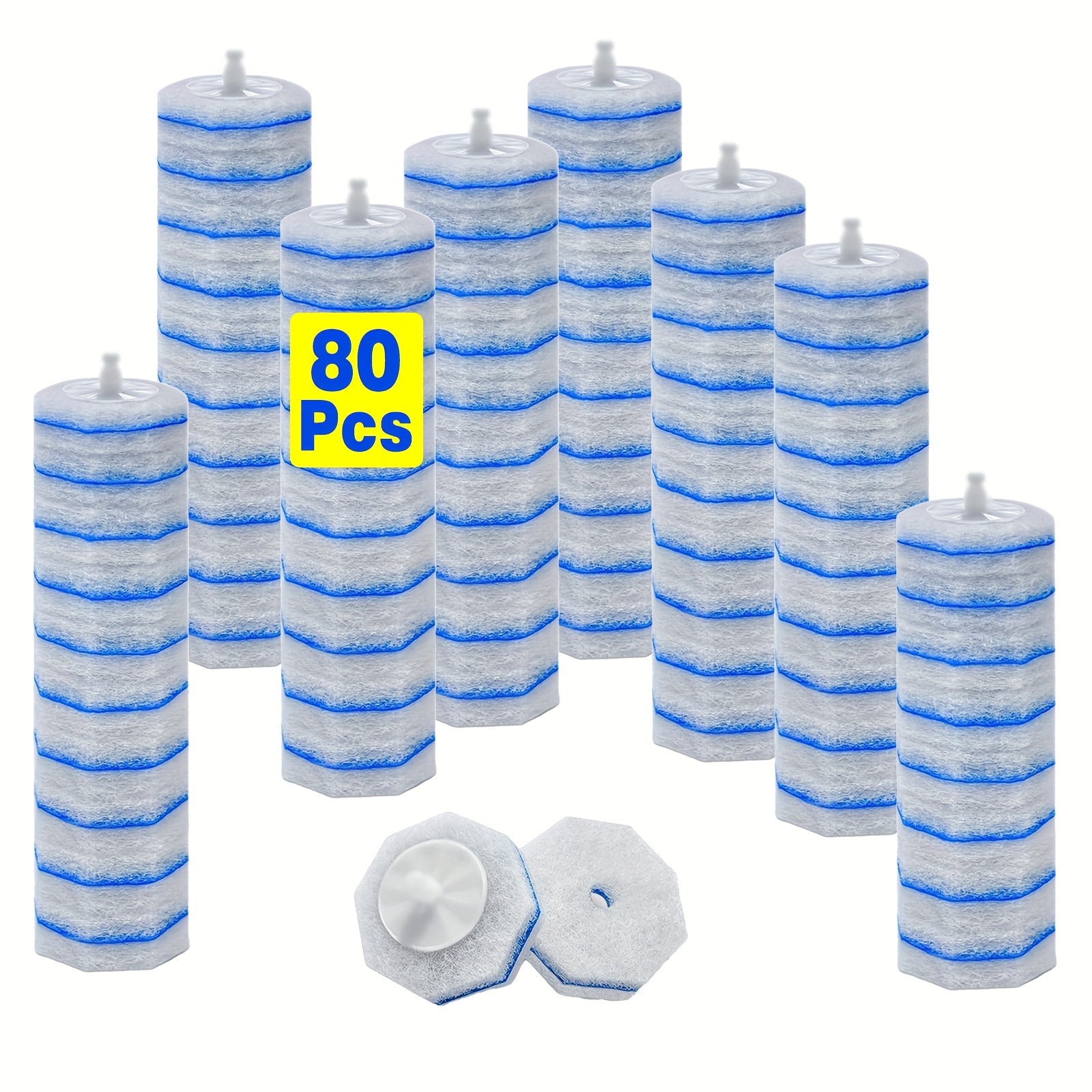 Toilet Wand Refills Compatible with Clorox ToiletWand, Disposable Microfiber Toilet Bowl Cleaner Refills, No-Touch Replacement Scrubbing Heads for Toilet Cleaning ¨C 40 & 80 Count (Handle Not Included)