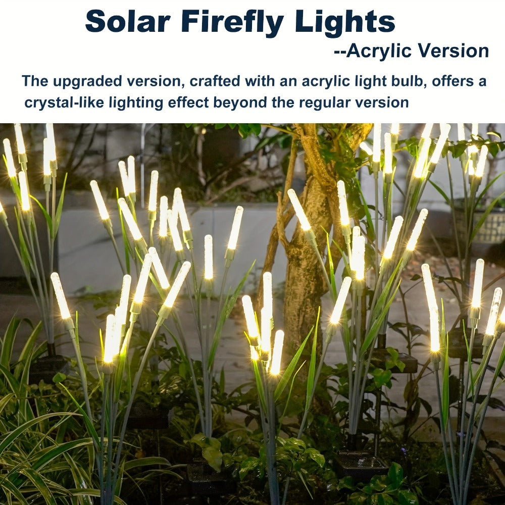 Solar Bubble Pathway Lights Outdoor 4 Pack ¨C IP44 Waterproof Acrylic Reed Stake Lights Auto On/Off Dusk to Dawn | Warm White Solar Powered LED for Garden, Yard, Driveway, Walkway & Patio Decor